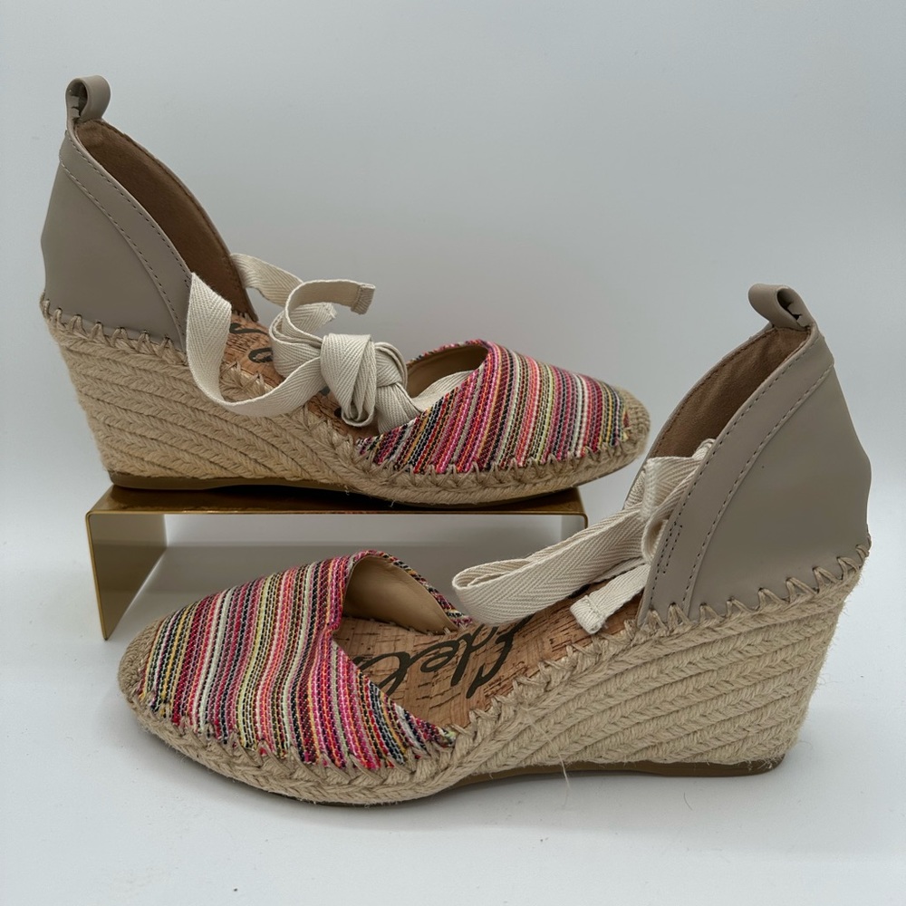 Sam Edelman Wraparound Ankle Striped ‘Patsy’ Espa… - image 2